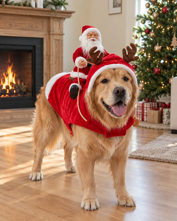 Jinete Papá Noel para Perro